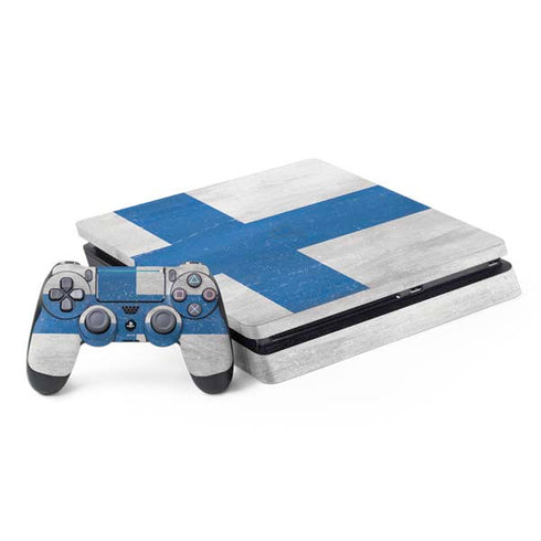Finland Flag Distressed PlayStation PS4 Skins